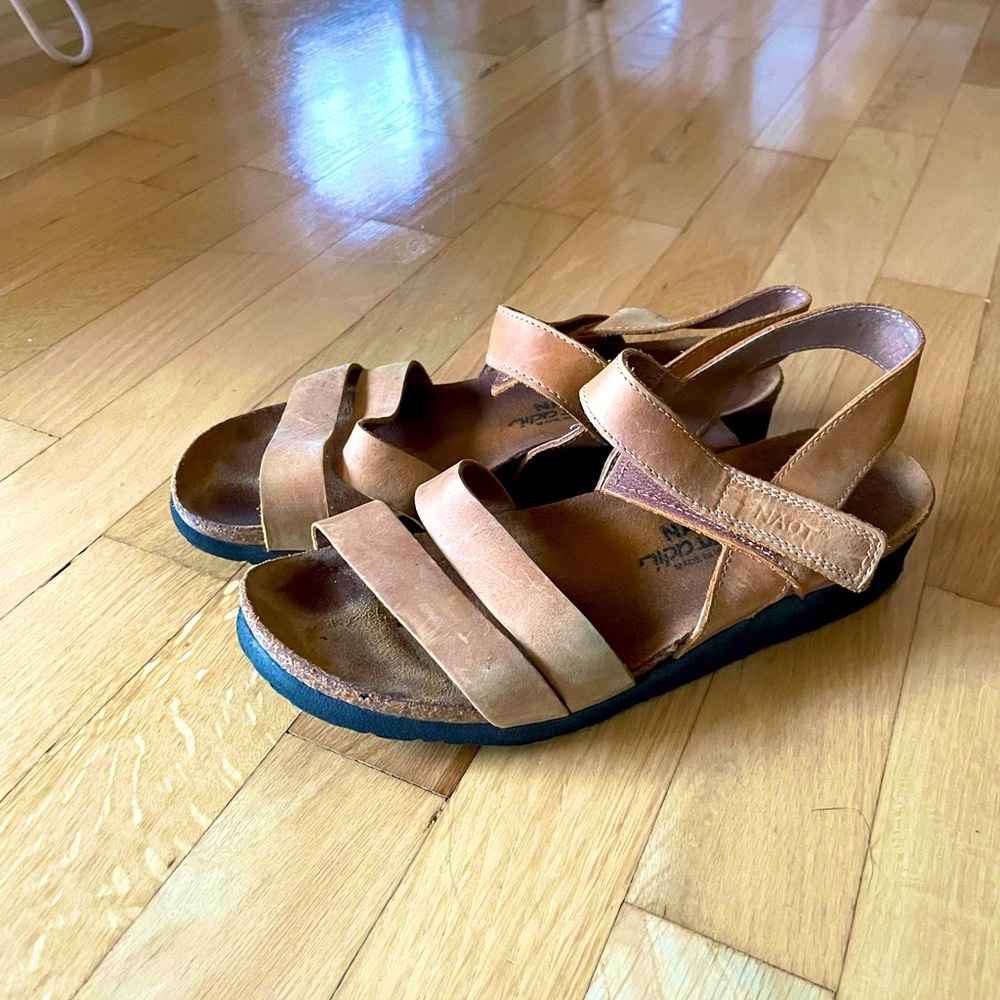 Kayla Brown Leather Wedge Sandal